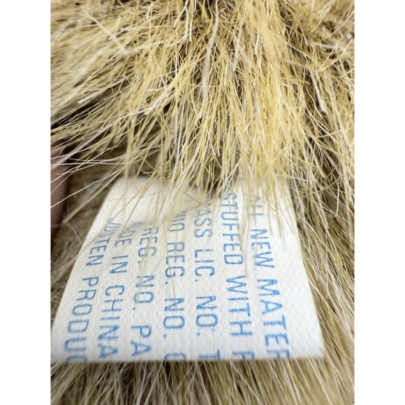 Vintage Justen 16" Plush Fuzzy Brown Teddy Bear With Red Bow Stuffed Animal - Picture 11 of 13